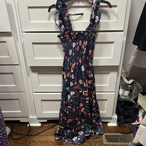 Hill House Floral Midi Dress - Navy and Multicolor